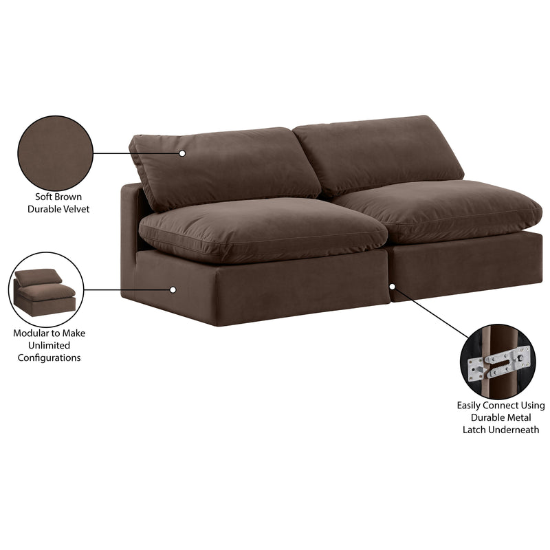 Meridian Comfy Brown Velvet Modular Sofa IMAGE 10