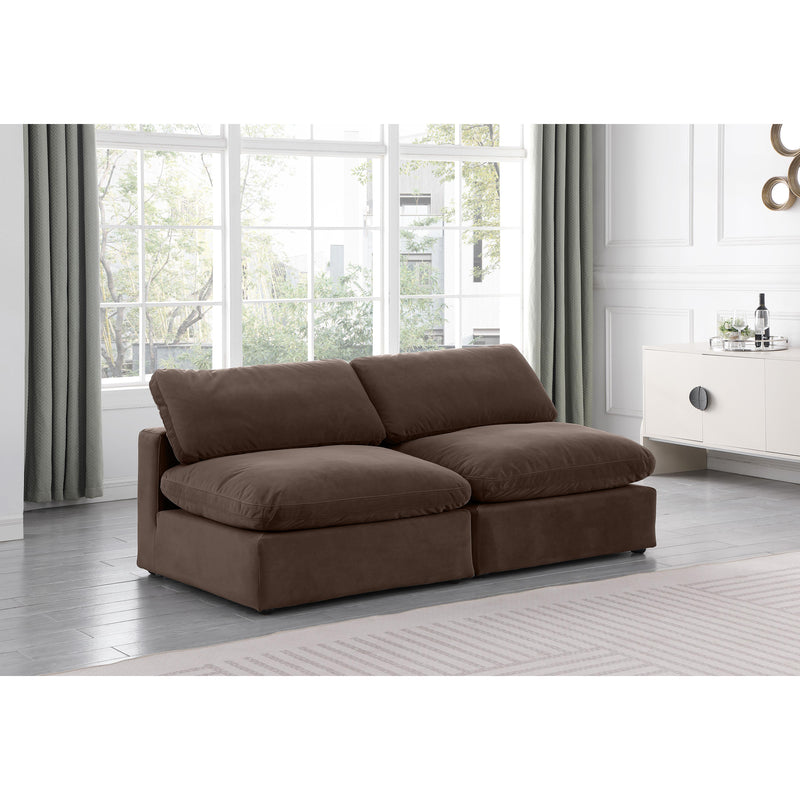 Meridian Comfy Brown Velvet Modular Sofa IMAGE 2