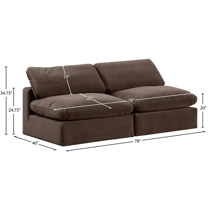 Meridian Comfy Brown Velvet Modular Sofa IMAGE 9
