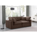 Meridian Comfy Brown Velvet Modular Sofa IMAGE 2