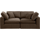 Meridian Comfy Brown Velvet Modular Sofa IMAGE 4
