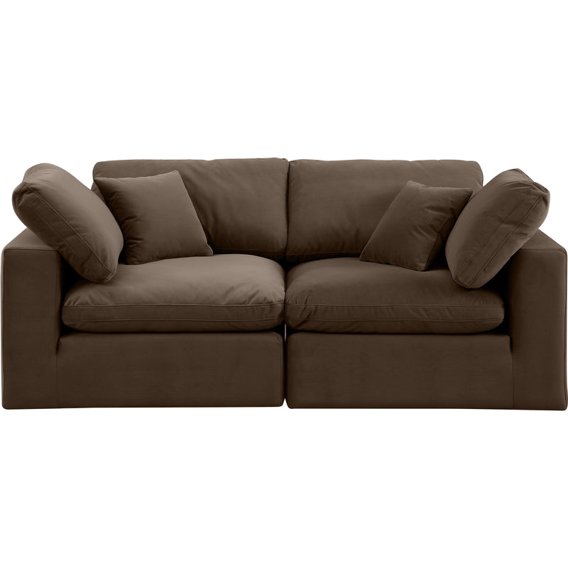 Meridian Comfy Brown Velvet Modular Sofa IMAGE 4