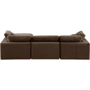 Meridian Comfy Brown Velvet Modular Sectional IMAGE 5