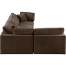 Meridian Comfy Brown Velvet Modular Sectional IMAGE 10