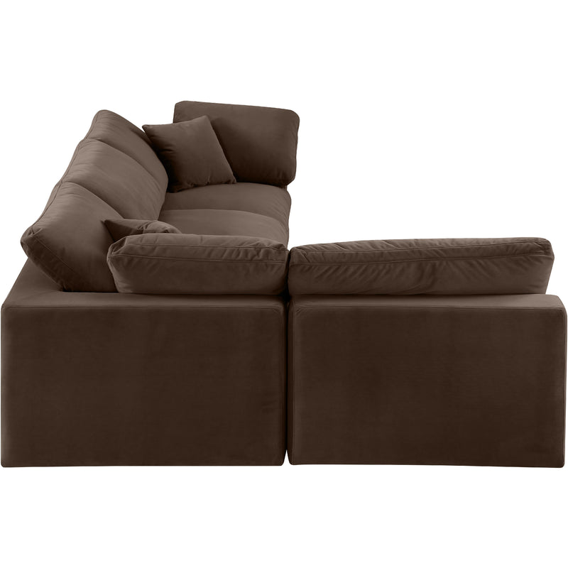 Meridian Comfy Brown Velvet Modular Sectional IMAGE 10