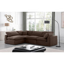 Meridian Comfy Brown Velvet Modular Sectional IMAGE 3