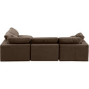 Meridian Comfy Brown Velvet Modular Sectional IMAGE 5