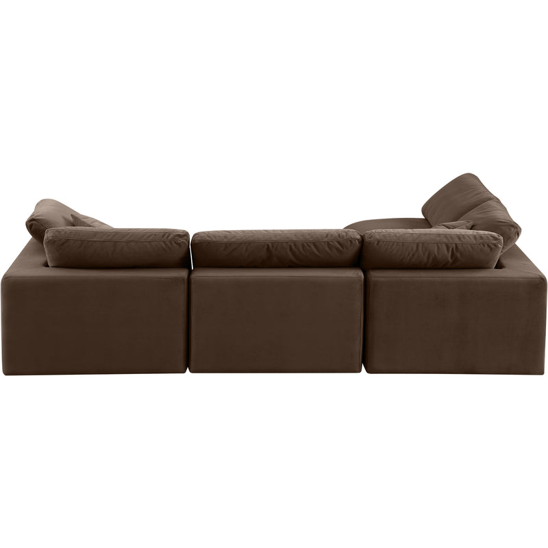 Meridian Comfy Brown Velvet Modular Sectional IMAGE 6