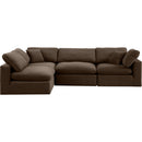 Meridian Comfy Brown Velvet Modular Sectional IMAGE 7