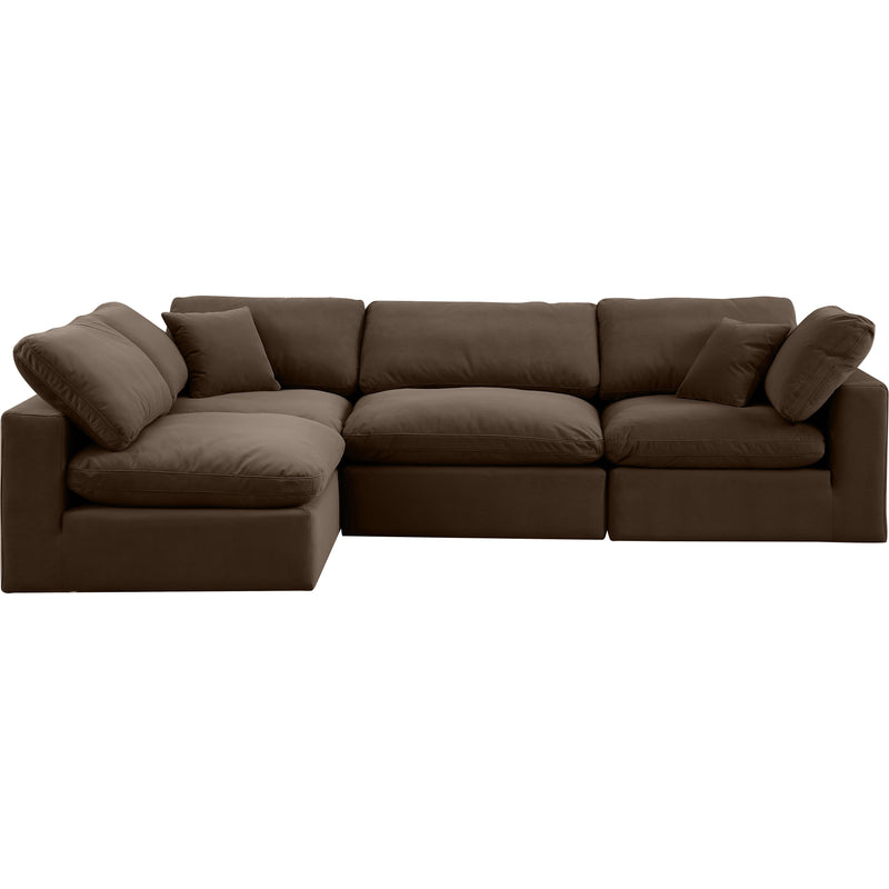 Meridian Comfy Brown Velvet Modular Sectional IMAGE 7