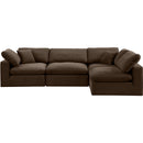 Meridian Comfy Brown Velvet Modular Sectional IMAGE 8