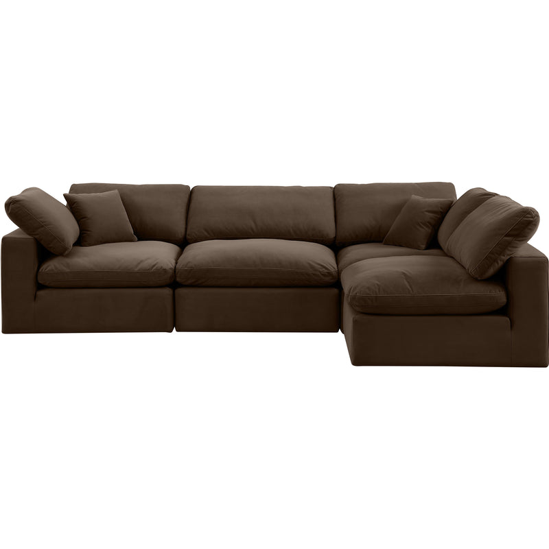 Meridian Comfy Brown Velvet Modular Sectional IMAGE 8