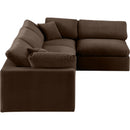 Meridian Comfy Brown Velvet Modular Sectional IMAGE 9