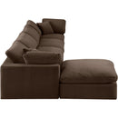 Meridian Comfy Brown Velvet Modular Sectional IMAGE 10