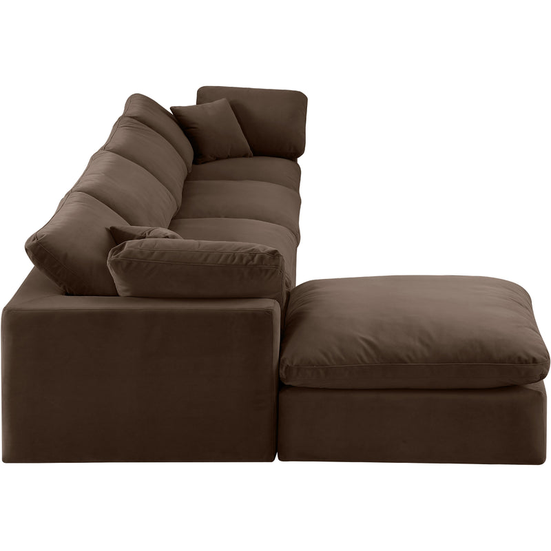 Meridian Comfy Brown Velvet Modular Sectional IMAGE 10