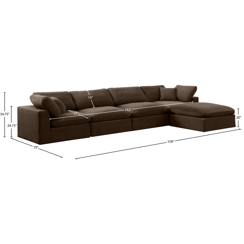Meridian Comfy Brown Velvet Modular Sectional IMAGE 15