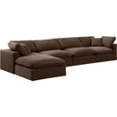 Meridian Comfy Brown Velvet Modular Sectional IMAGE 2