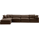 Meridian Comfy Brown Velvet Modular Sectional IMAGE 7