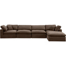 Meridian Comfy Brown Velvet Modular Sectional IMAGE 8