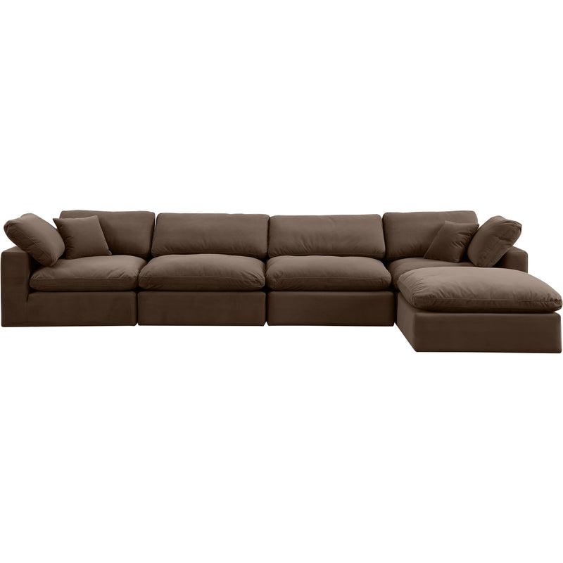 Meridian Comfy Brown Velvet Modular Sectional IMAGE 8