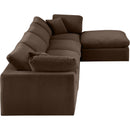 Meridian Comfy Brown Velvet Modular Sectional IMAGE 9
