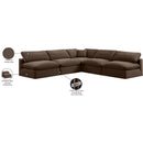Meridian Comfy Brown Velvet Modular Sectional IMAGE 11