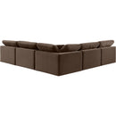 Meridian Comfy Brown Velvet Modular Sectional IMAGE 3