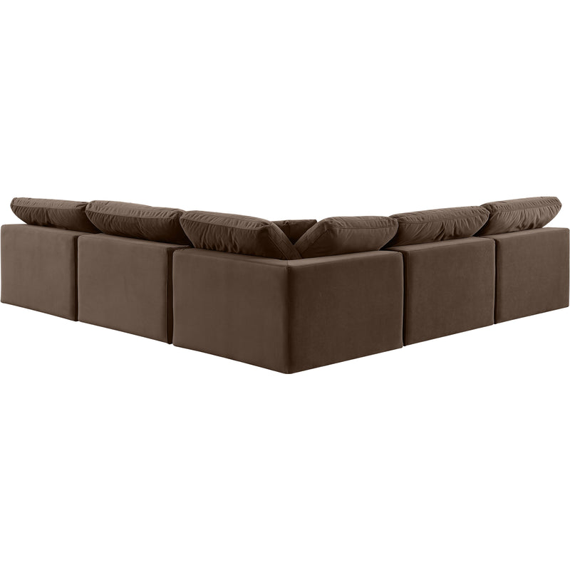 Meridian Comfy Brown Velvet Modular Sectional IMAGE 3