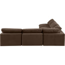 Meridian Comfy Brown Velvet Modular Sectional IMAGE 4