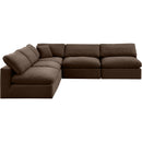 Meridian Comfy Brown Velvet Modular Sectional IMAGE 5
