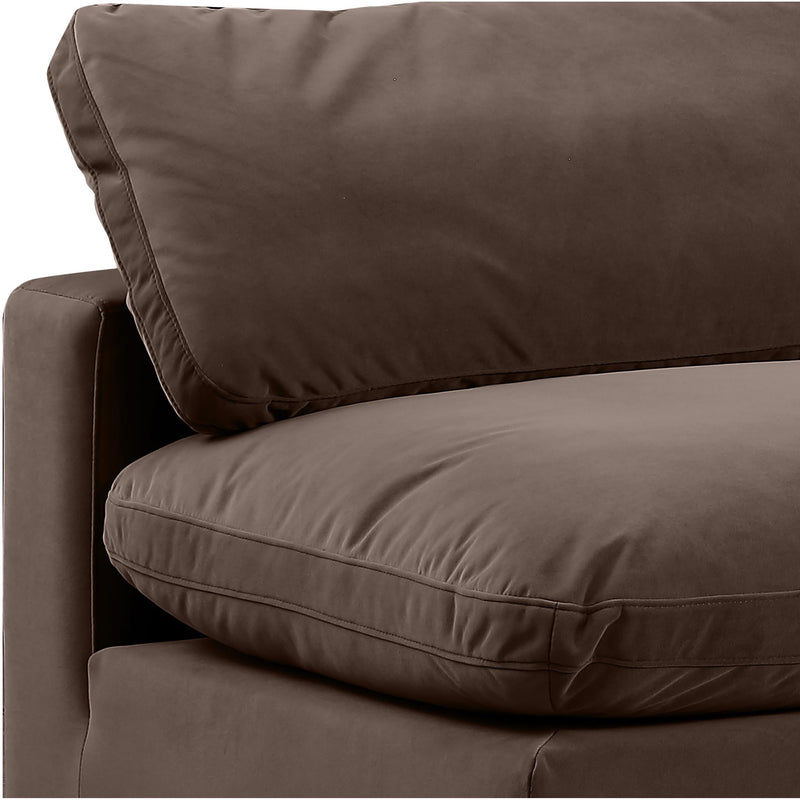 Meridian Comfy Brown Velvet Modular Sectional IMAGE 7