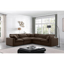 Meridian Comfy Brown Velvet Modular Sectional IMAGE 2