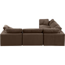 Meridian Comfy Brown Velvet Modular Sectional IMAGE 4