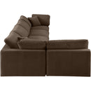 Meridian Comfy Brown Velvet Modular Sectional IMAGE 10