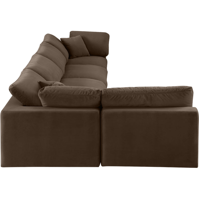 Meridian Comfy Brown Velvet Modular Sectional IMAGE 10