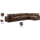 Meridian Comfy Brown Velvet Modular Sectional IMAGE 16