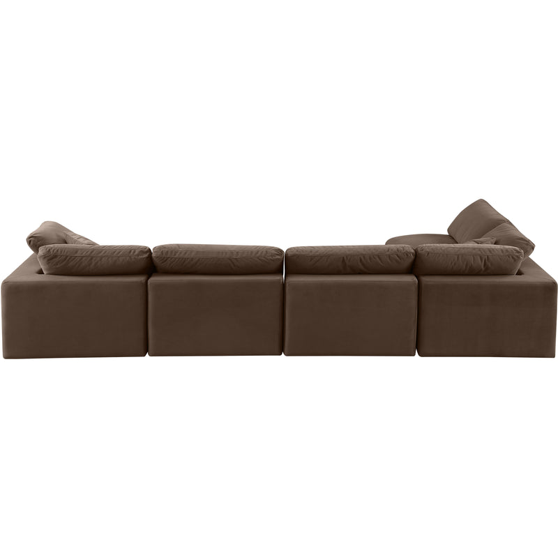 Meridian Comfy Brown Velvet Modular Sectional IMAGE 6