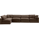 Meridian Comfy Brown Velvet Modular Sectional IMAGE 7