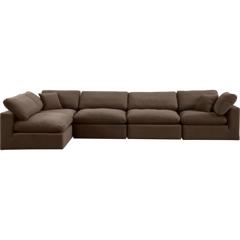 Meridian Comfy Brown Velvet Modular Sectional IMAGE 7
