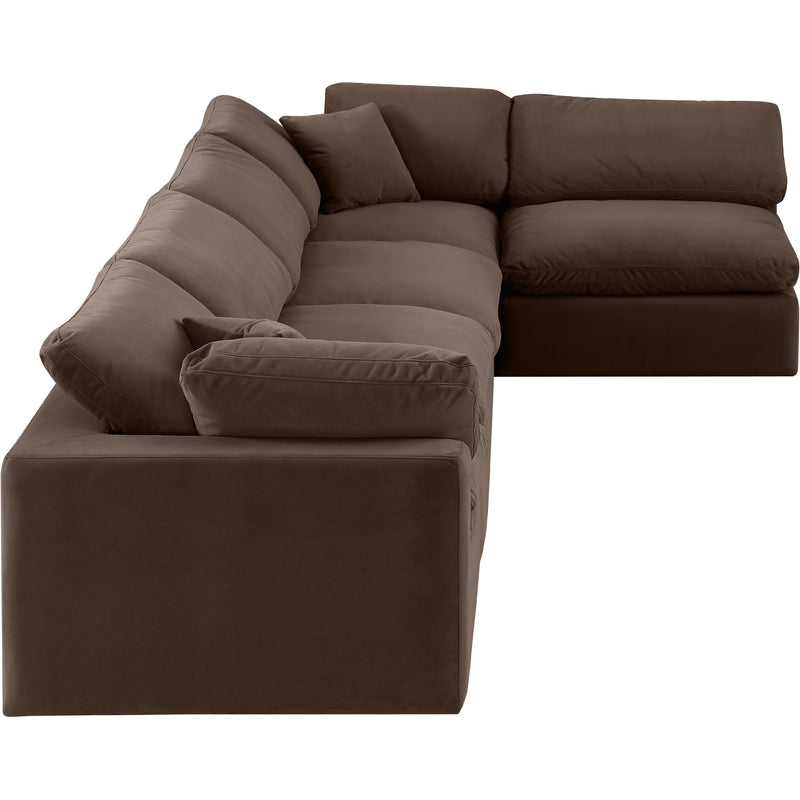 Meridian Comfy Brown Velvet Modular Sectional IMAGE 9