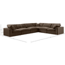 Meridian Comfy Brown Velvet Modular Sectional IMAGE 10