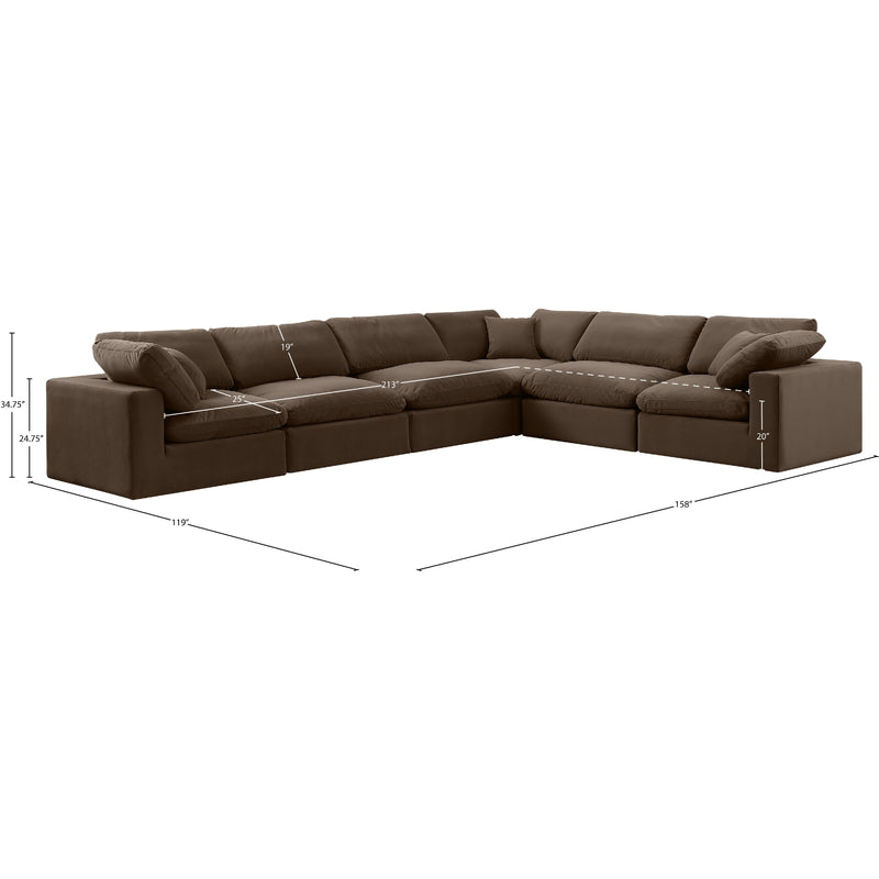 Meridian Comfy Brown Velvet Modular Sectional IMAGE 10