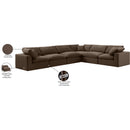 Meridian Comfy Brown Velvet Modular Sectional IMAGE 11