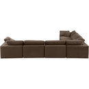 Meridian Comfy Brown Velvet Modular Sectional IMAGE 3