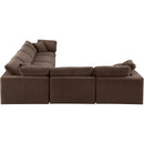 Meridian Comfy Brown Velvet Modular Sectional IMAGE 4