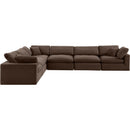 Meridian Comfy Brown Velvet Modular Sectional IMAGE 5