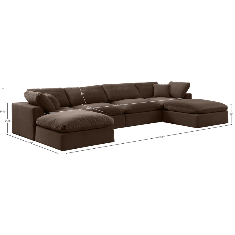 Meridian Comfy Brown Velvet Modular Sectional IMAGE 10