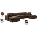 Meridian Comfy Brown Velvet Modular Sectional IMAGE 11
