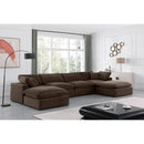 Meridian Comfy Brown Velvet Modular Sectional IMAGE 2