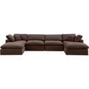 Meridian Comfy Brown Velvet Modular Sectional IMAGE 5